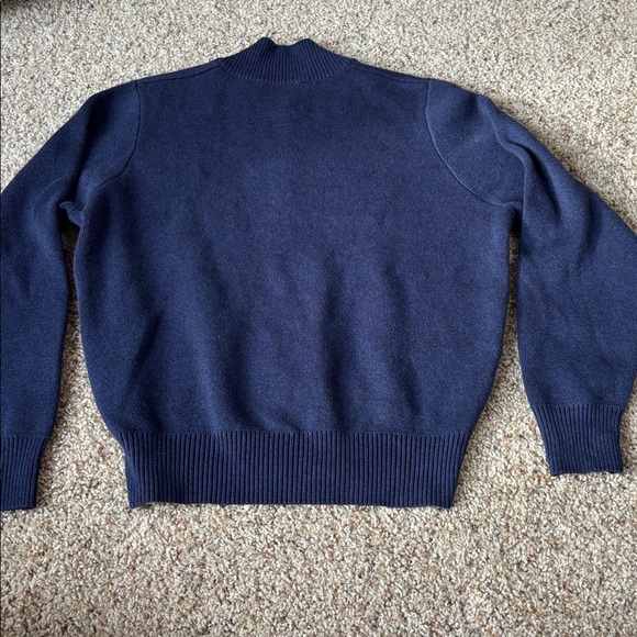 Marble Scotland Cotton-Rich Knit Bomber Jacket Navy Size S - Picture 9 of 9